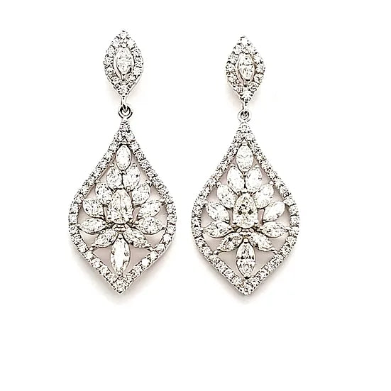 diamond drop dangling earrings