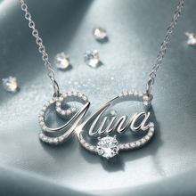 Load image into Gallery viewer, diamond name pendant necklace mina
