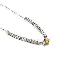Load image into Gallery viewer, diamond_necklace with yellow saphires
