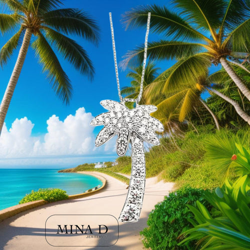 diamond palm tree pendant