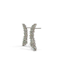 Load image into Gallery viewer, Diamond Statement Cluster Long Curved Earrings
