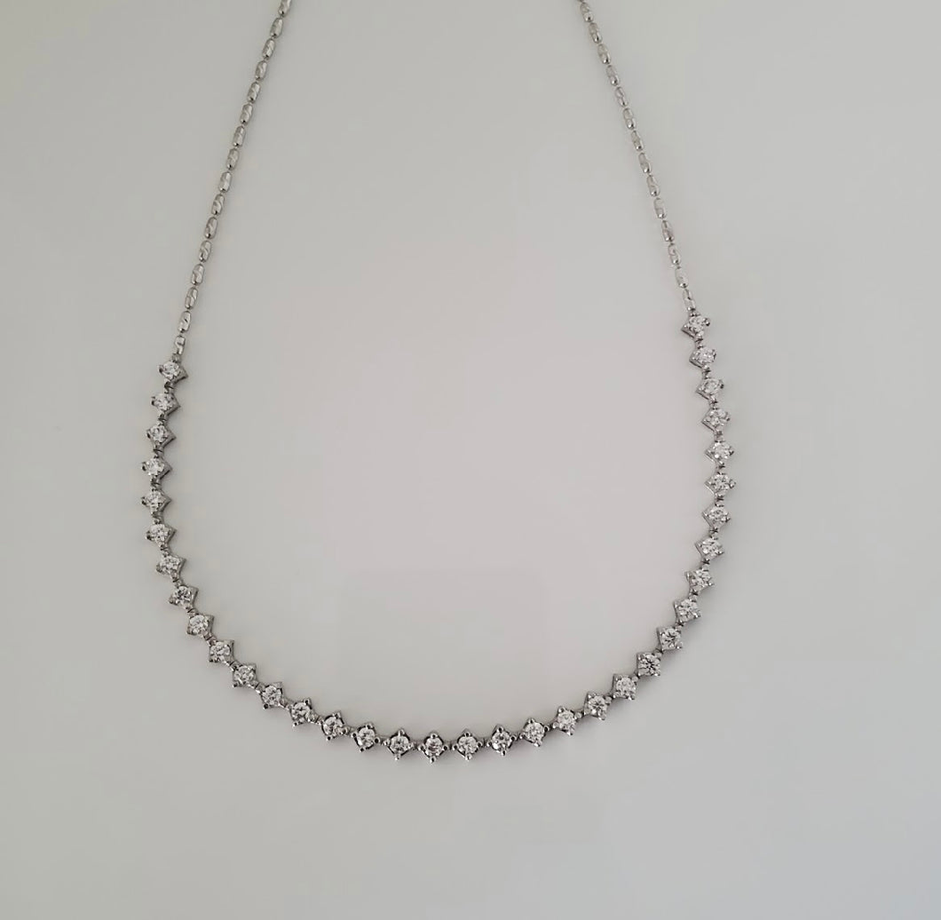 diamond tennis necklace cardinal setting