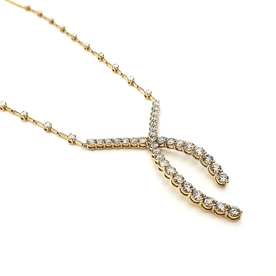 Diamond Bow Link Necklace