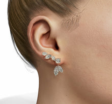 Load image into Gallery viewer, Marquise and Pear Shape Diamond Ear Crawler with Marquise Shape Diamond Dangle

