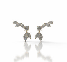 Load image into Gallery viewer, Marquise and Pear Shape Diamond Ear Crawler with Marquise Shape Diamond Dangle

