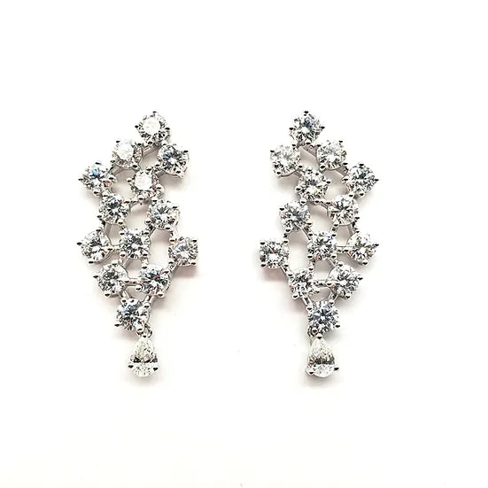 Diamond Round Net Earrings