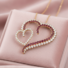 Load image into Gallery viewer, Double Heart Ruby Pendant - minadjewelry
