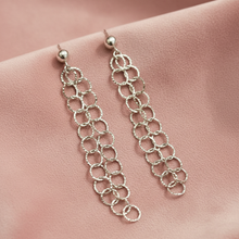 Load image into Gallery viewer, Double-strand cascading circle earrings - second variation
