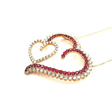 Load image into Gallery viewer, Double Heart Ruby Pendant
