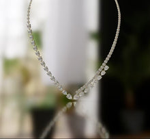 Load image into Gallery viewer, Pear Shape and Round Diamond Double Row Tennis Necklace
