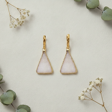 Load image into Gallery viewer, Druzy Triangle Hammered Posts - Earrings Only Flat Lay
