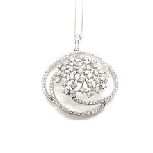 Load image into Gallery viewer, Round Cluster Diamond Pendant Necklace
