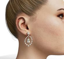 Load image into Gallery viewer, Pear Shape and Round Diamonds Statement Drop Earrings
