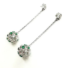 Load image into Gallery viewer, Emerald &amp; Diamond Dangling Earrings

