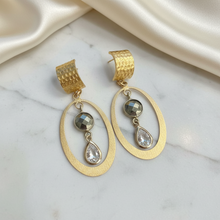 Load image into Gallery viewer, Vermeil Huggie CZ Dangling Earrings - minadjewelry
