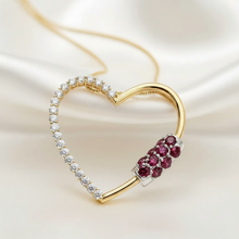 Load image into Gallery viewer, Enhanced ruby and diamond heart pendant
