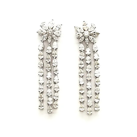 fancy shape diamond drop earrings