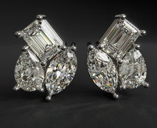 Load image into Gallery viewer, Diamond Mixed Shape Stud Earrings
