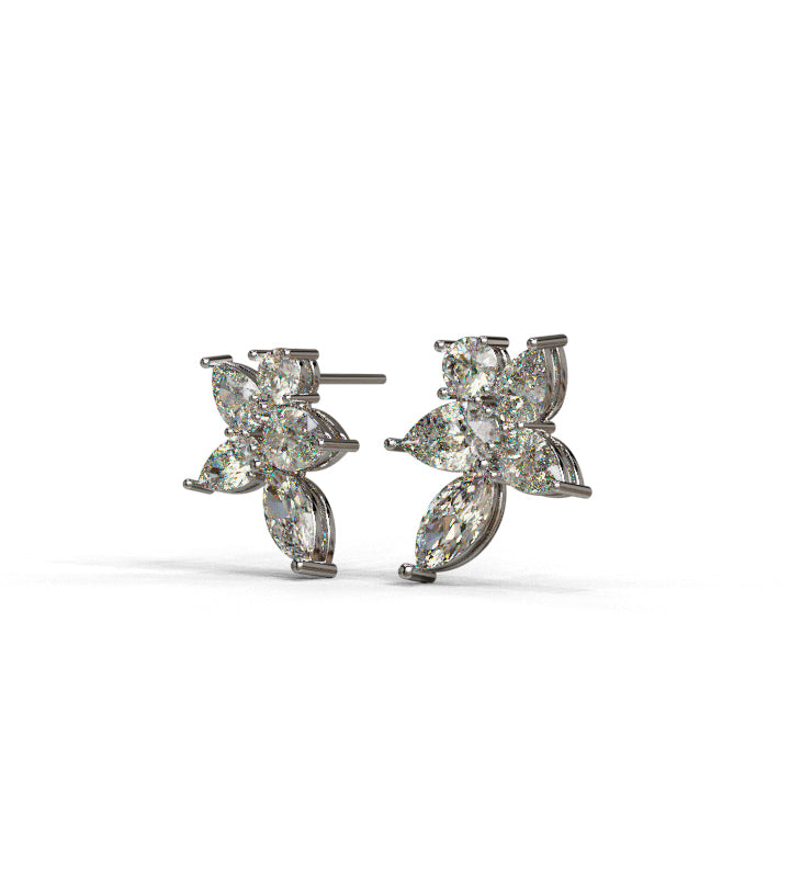 Fancy Cluster Diamond Statement Earrings