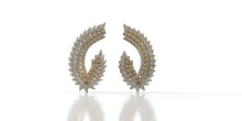 Load image into Gallery viewer, Feather Arc Curved Diamond Earrings
