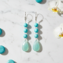 Load image into Gallery viewer, Flat Editorial - Chalcedony Drop Earrings
