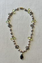 Load image into Gallery viewer, Flat lay of smoky quartz pearl necklace
