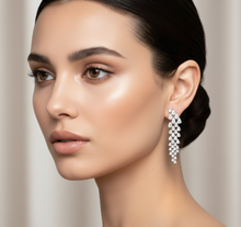 Load image into Gallery viewer, Flowing Pear Shapes Diamond Earrings - Front View
