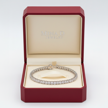 Load image into Gallery viewer, Four Prong Classic Tennis Bracelet with Clasp in Red Box
