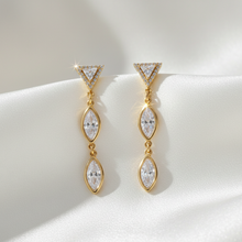 Load image into Gallery viewer, Gold dangle earrings - accurate setting
