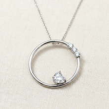 Load image into Gallery viewer, Heart diamond circle pendant - third variation
