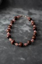 Load image into Gallery viewer, Red Tiger Eye and Cherry Quartz Necklace
