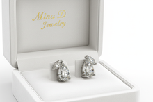 Load image into Gallery viewer, Pear and marquise diamond earrings in Mina D Jewelry box
