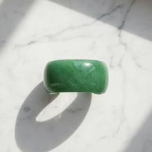 Load image into Gallery viewer, Green aventurine cuff bracelet flat lay on marble
