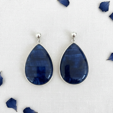 Load image into Gallery viewer, Kyanite Teardrop Earrings Flat Lay Corrected
