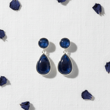 Load image into Gallery viewer, Kyanite Two-Part Drop Earrings Flat Lay
