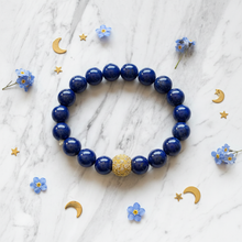 Load image into Gallery viewer, Lapis Stretch Bracelet Flat Lay
