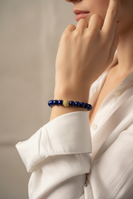 Load image into Gallery viewer, Lapis Stretch Bracelet With Sleeve
