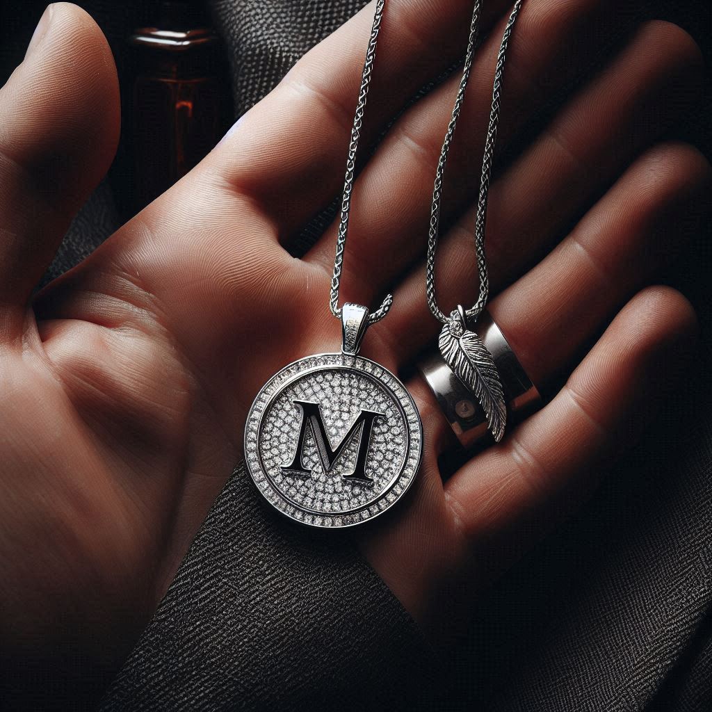 Men's Diamond Initial Pendant