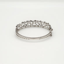 Load image into Gallery viewer, mina d fine jewelry diamond cluster bangle back view
