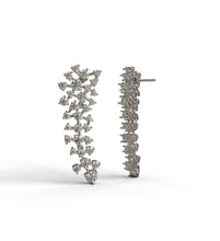Load image into Gallery viewer, mina d fine jewelry long diamond scattered  cluster earrings 
