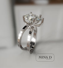 Load image into Gallery viewer, mina d fine jewelry pear shape diamond 2 carat center diamond engagement ring
