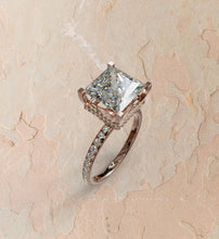 Load image into Gallery viewer, mina d fine jewelry princess cut three carat diamond engagement ring
