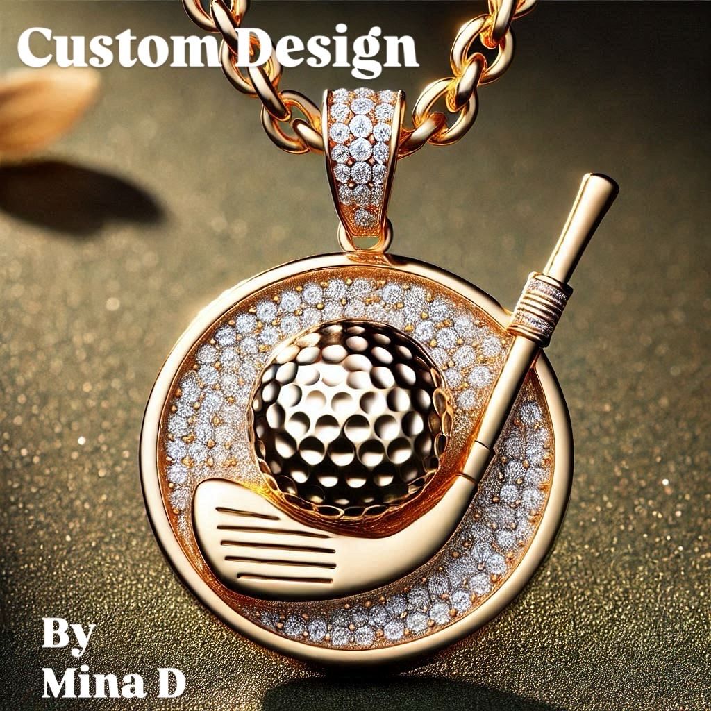 Diamond Golf Pendant Necklace