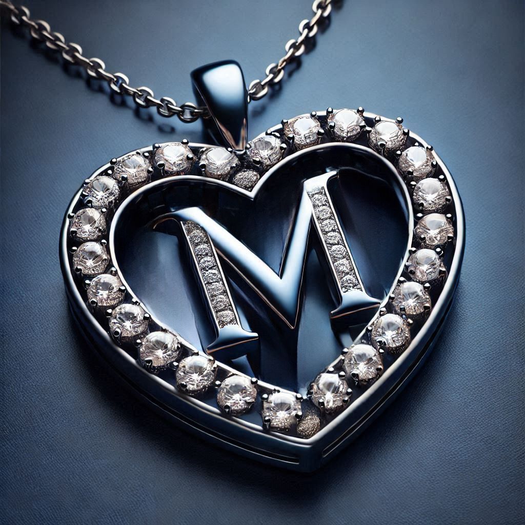 Diamond Heart Initial Pendant Necklace