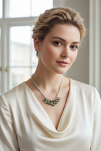 Load image into Gallery viewer, Green Moss  Aquamarine Briolle Necklace - minadjewelry
