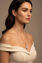 Load image into Gallery viewer, Moonstone Pavé Halo Pendant Model

