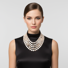 Load image into Gallery viewer, Multi Row Coin Pearl Statement Necklace - Final Attempt
