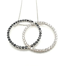 Load image into Gallery viewer, onyx and diamond circle pendant necklace
