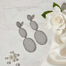 Load image into Gallery viewer, Pave Triple Oval Earrings - Flat Lay
