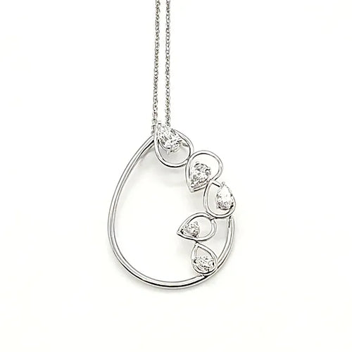 pear shape diamond pendant necklace